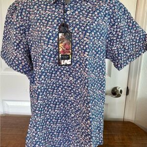 NWT, MBX Men's Blue Floral Shirt